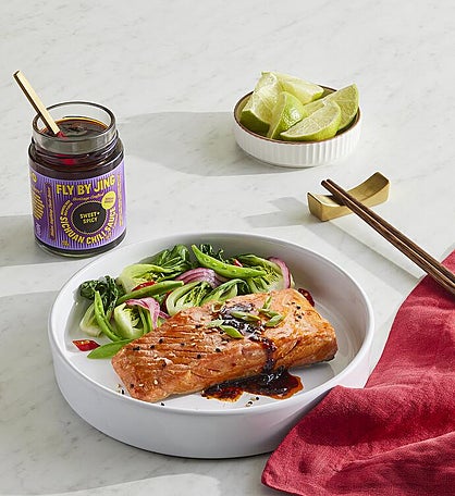 MSC Wild Alaskan Sockeye Salmon with Fly By Jing Sweet + Spicy Sichuan Chili Sauce