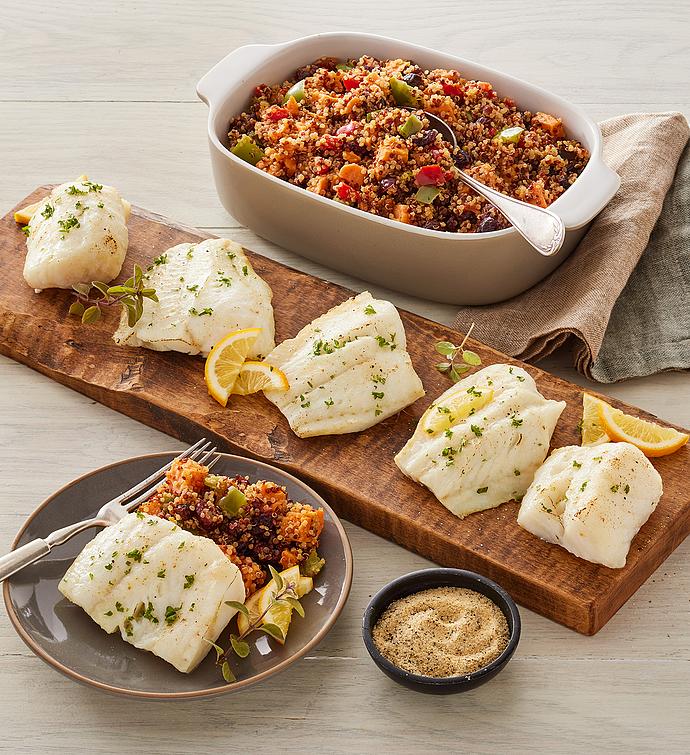 MSC Wild Alaskan Cod and Quinoa Roasted Sweet Potato Salad