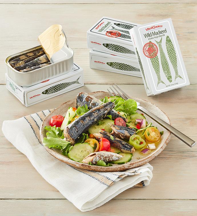 Wild Mackerel in Extra Virgin Olive Oil . oz tins