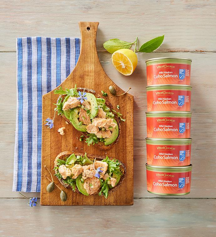 MSC Canned Coho Salmon with edible skin and bones Vital Choice