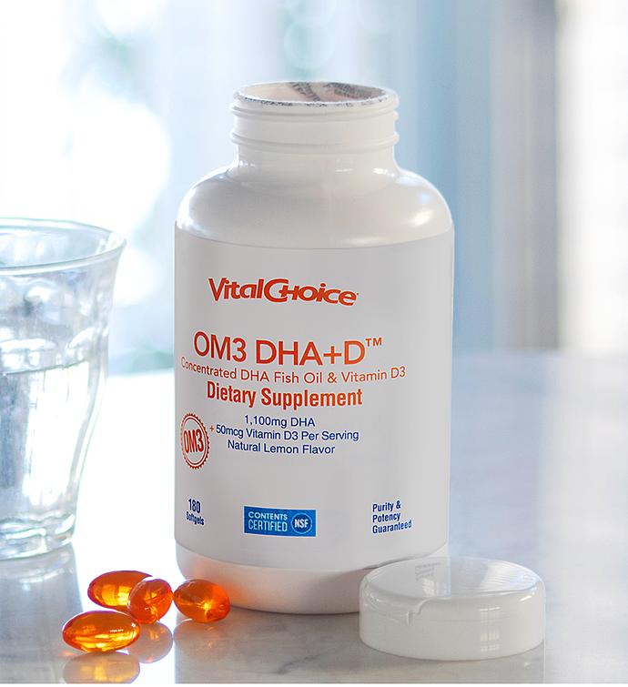 OM3 DHA+D™ Concentrated DHA Fish Oil and Vitamin D3 Dietary Supplement