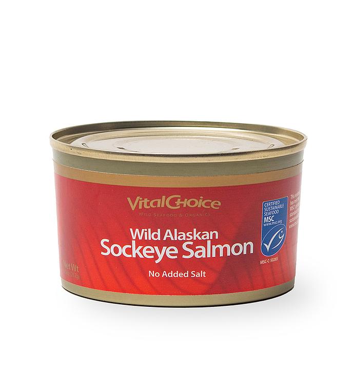 MSC Canned Sockeye Salmon - with edible skin & bones, no added salt 