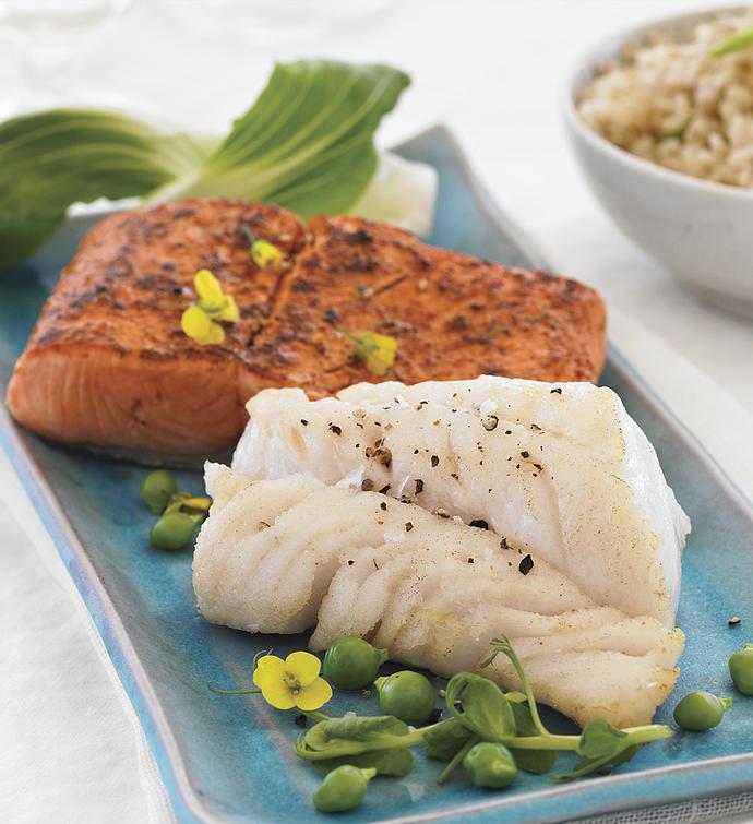 MSC Wild Alaskan Coho Silver Salmon & Cod Duo oz portions of each